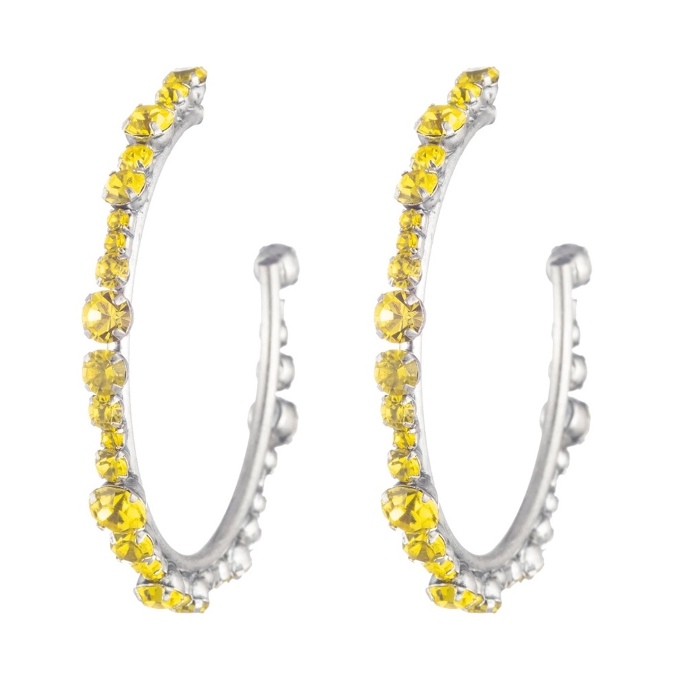 DANNIJO Alicia Swarovski Crystal Hoop Earrings - Picture 2 of 9
